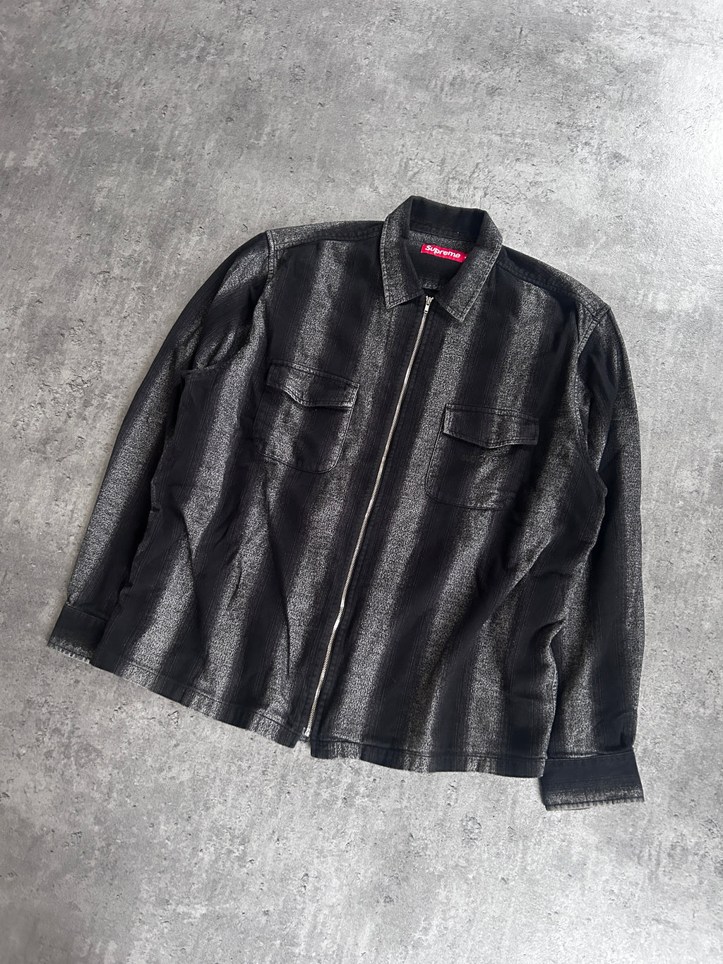 SUPREME STRIPE FLANNEL ZIP UP FW23 (XL)