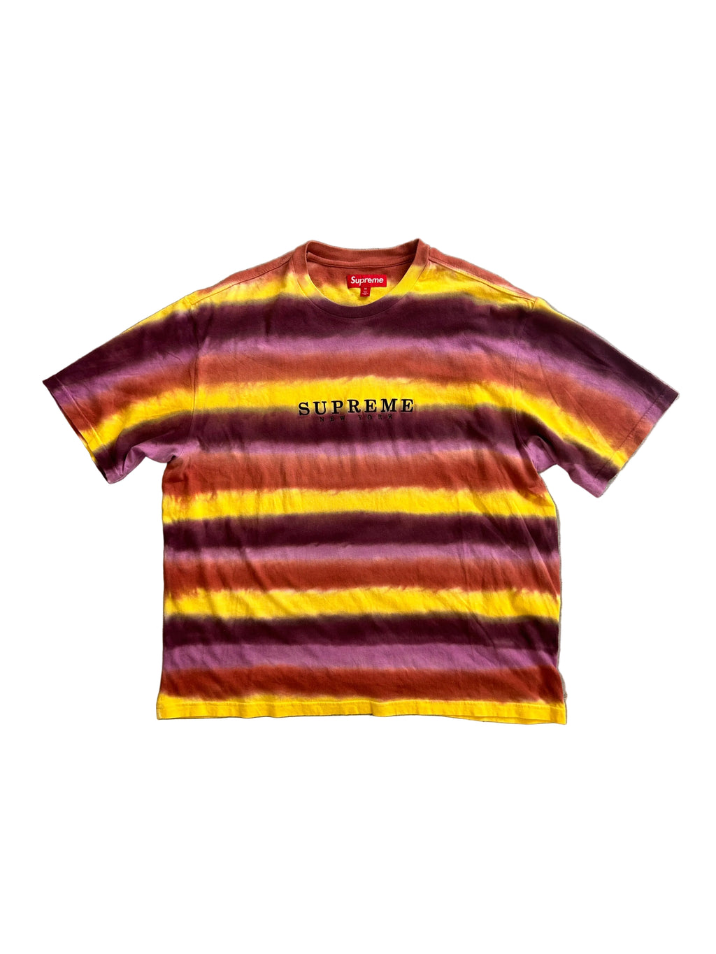SUPREME DYED STRIPE TEE “MULTICOLOR” (M)