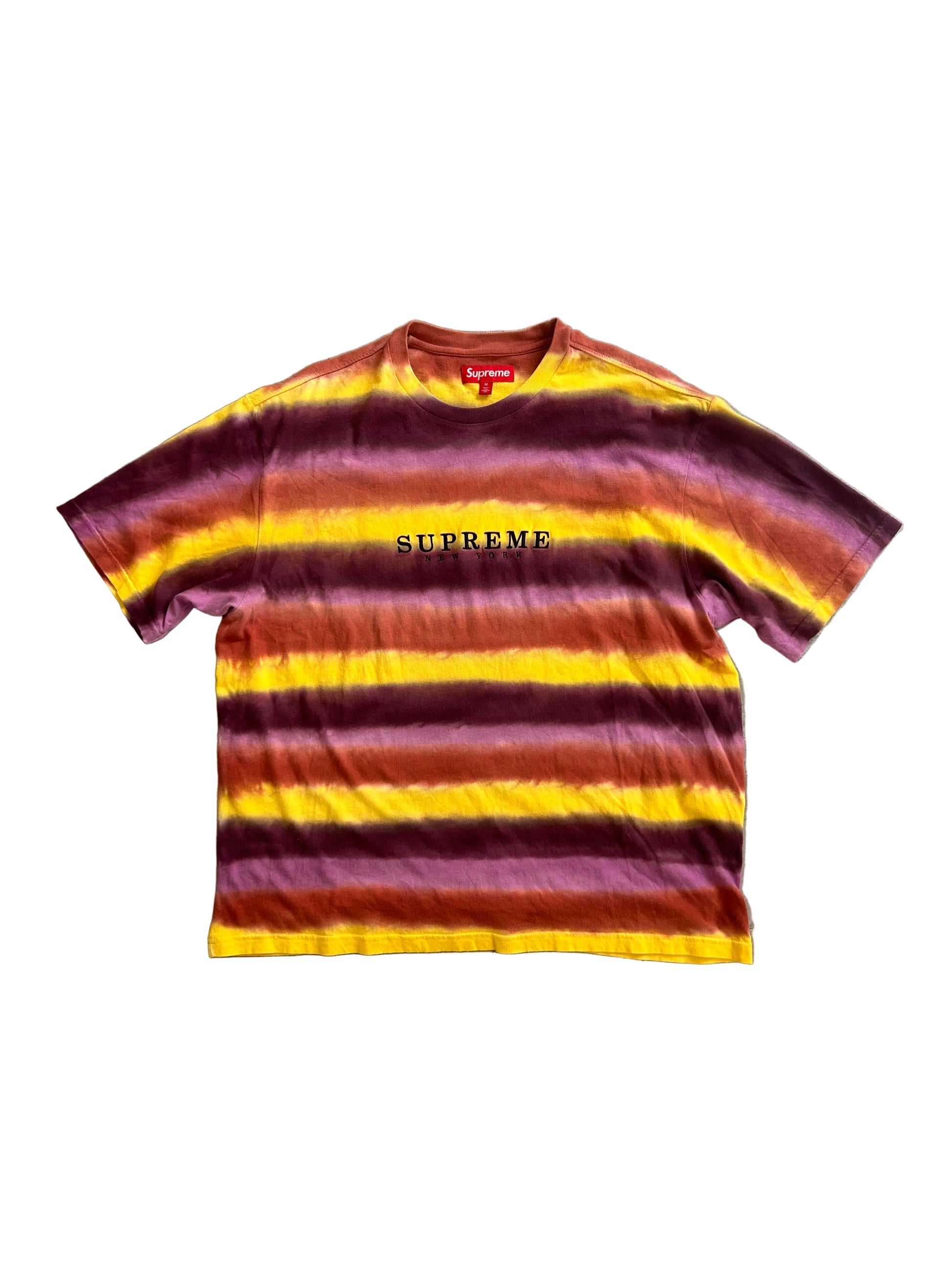 SUPREME DYED STRIPE TEE “MULTICOLOR” (M)