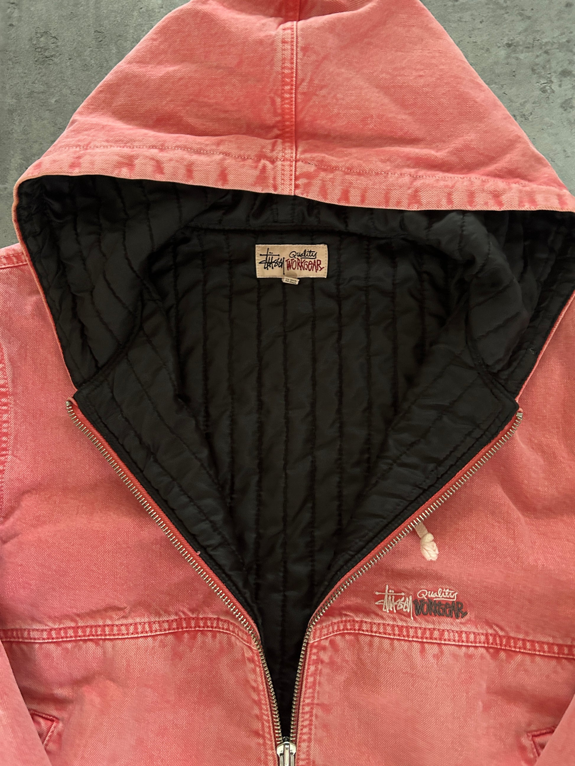 STÜSSY WORKGEAR PINK JAKKE (L)