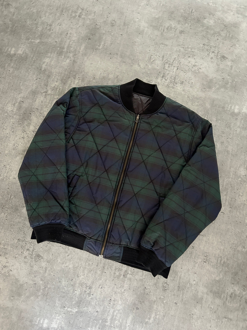 STÜSSY PLAID REVERSIBLE BOMBER JACKET (L)