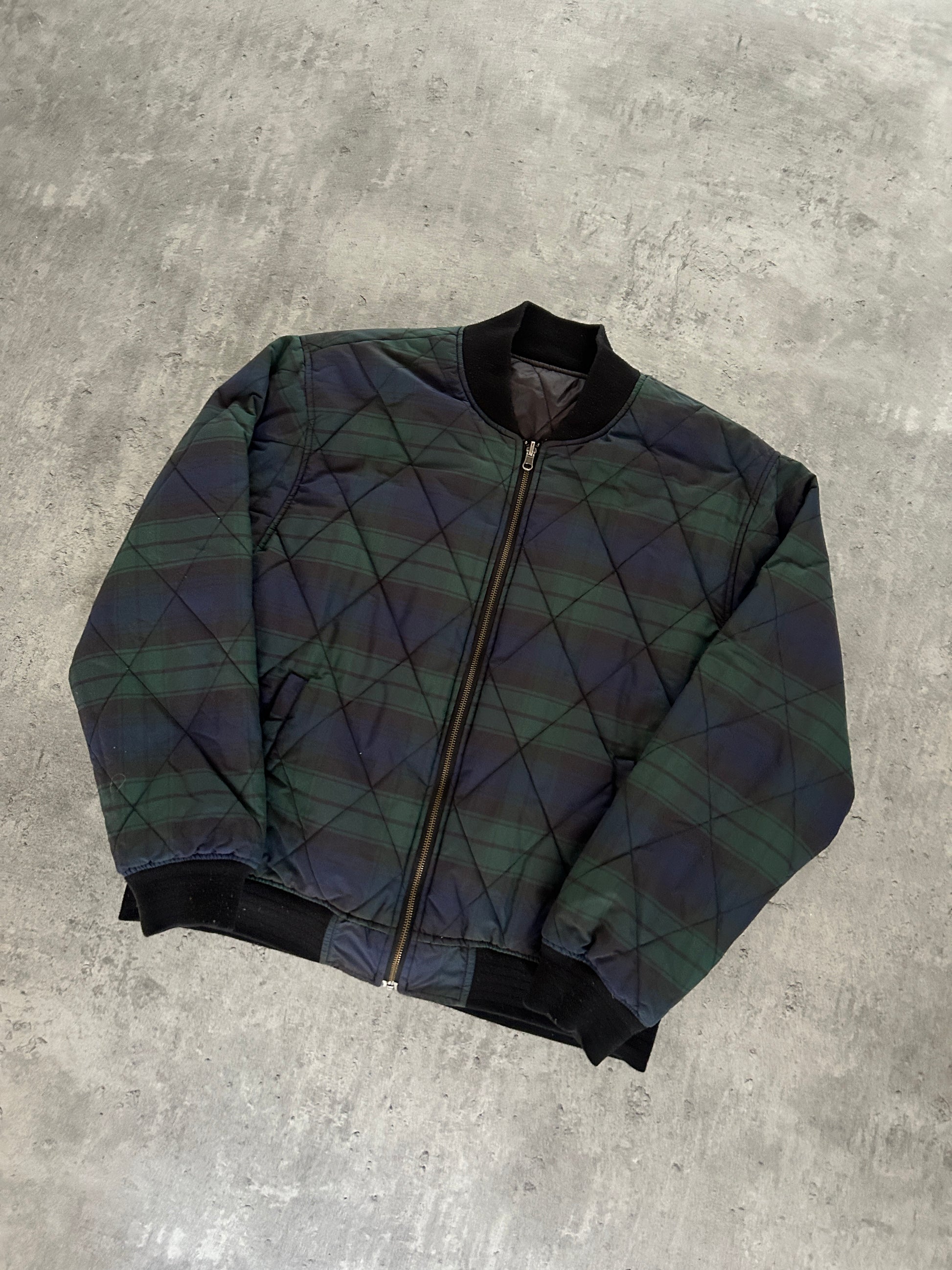 STÜSSY PLAID REVERSIBLE BOMBER JACKET (L)