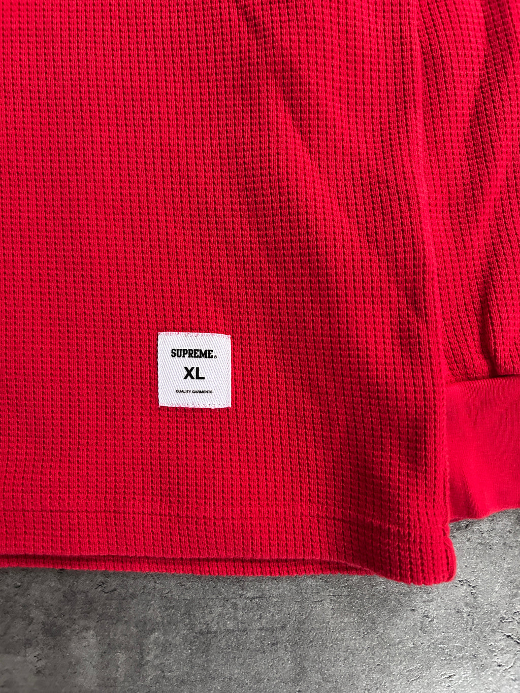 SUPREME WAFFLE RINGER HOODIE (XL)