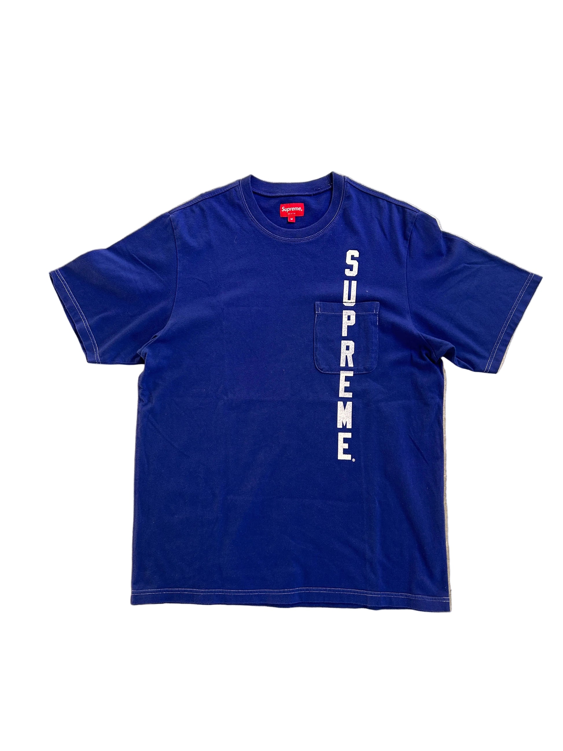SUPREME CONTRAST STITCH POCKET TEE (M)