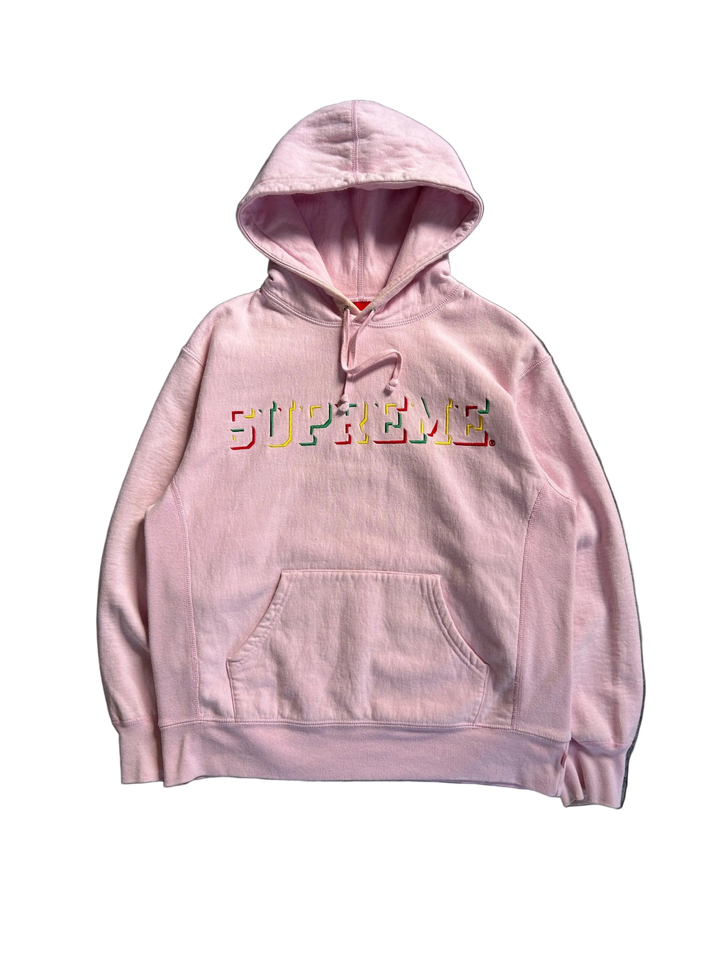 SUPREME DROP SHADOW HOODIE PINK (S)