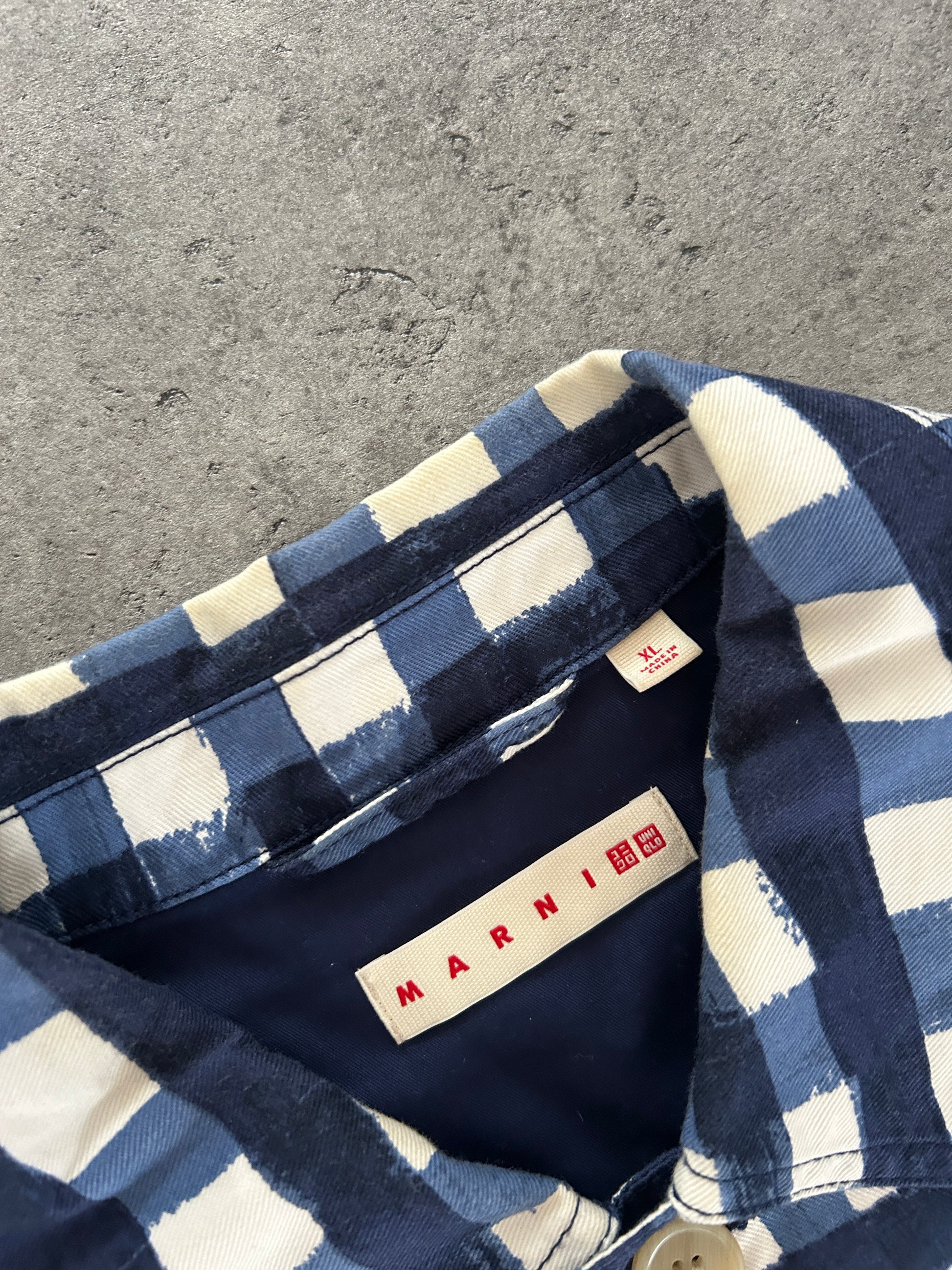 MARNI X UNIQLO JAKKE “BLÅ/HVID” (XL)