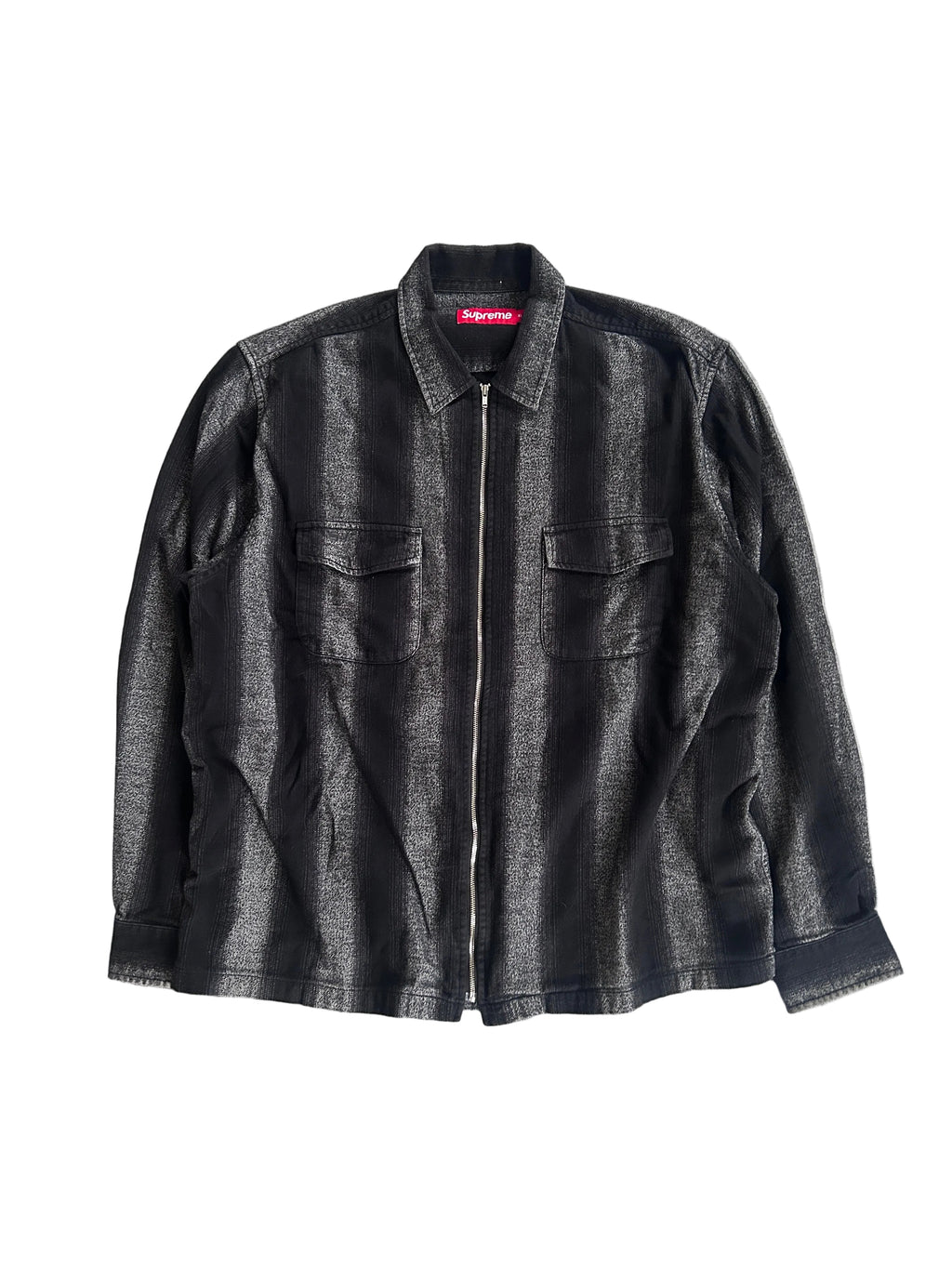 SUPREME STRIPE FLANNEL ZIP UP FW23 (XL)