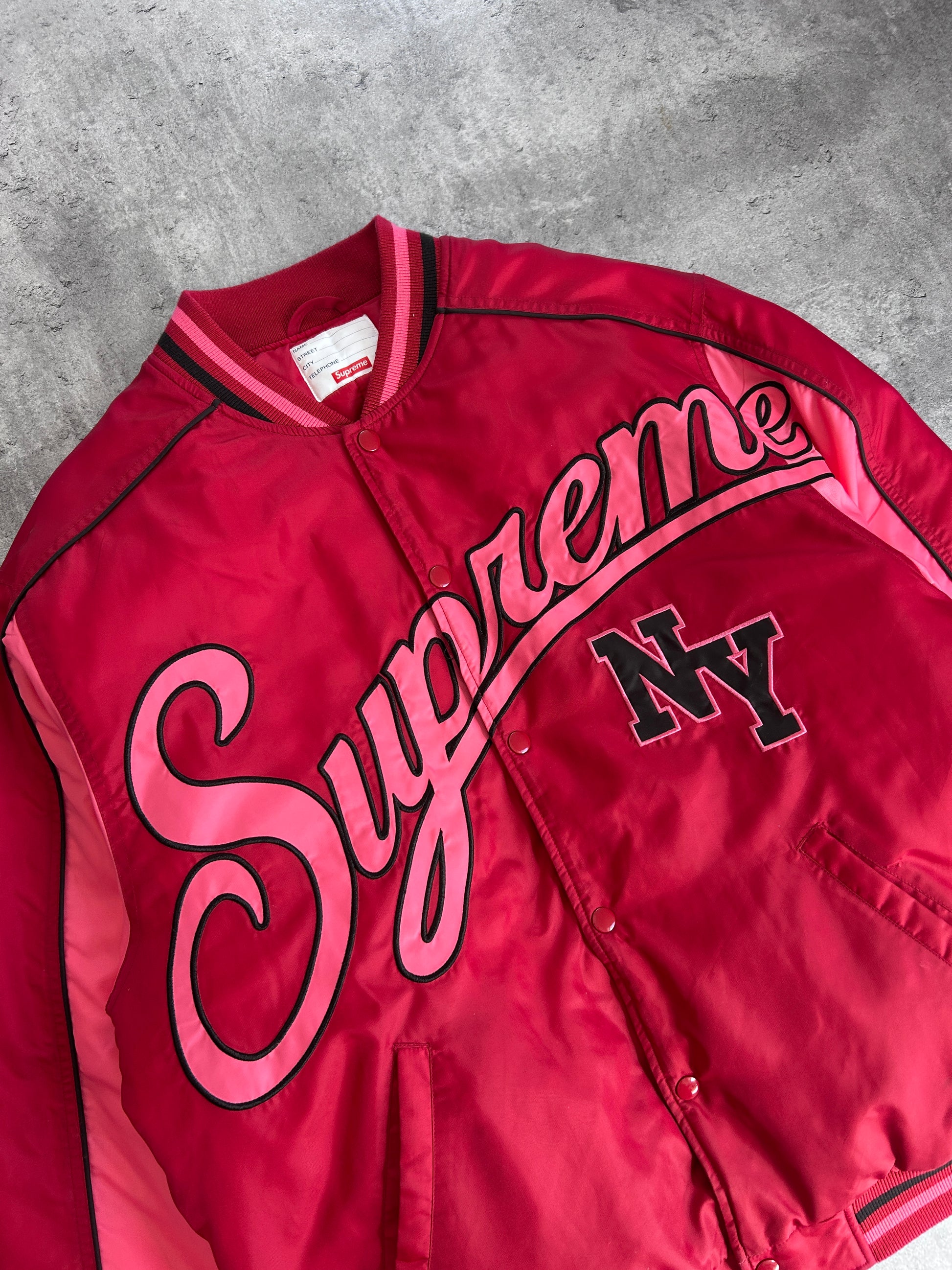 SUPREME CONTRAST SCRIPT VARSITY JACKET (XL)