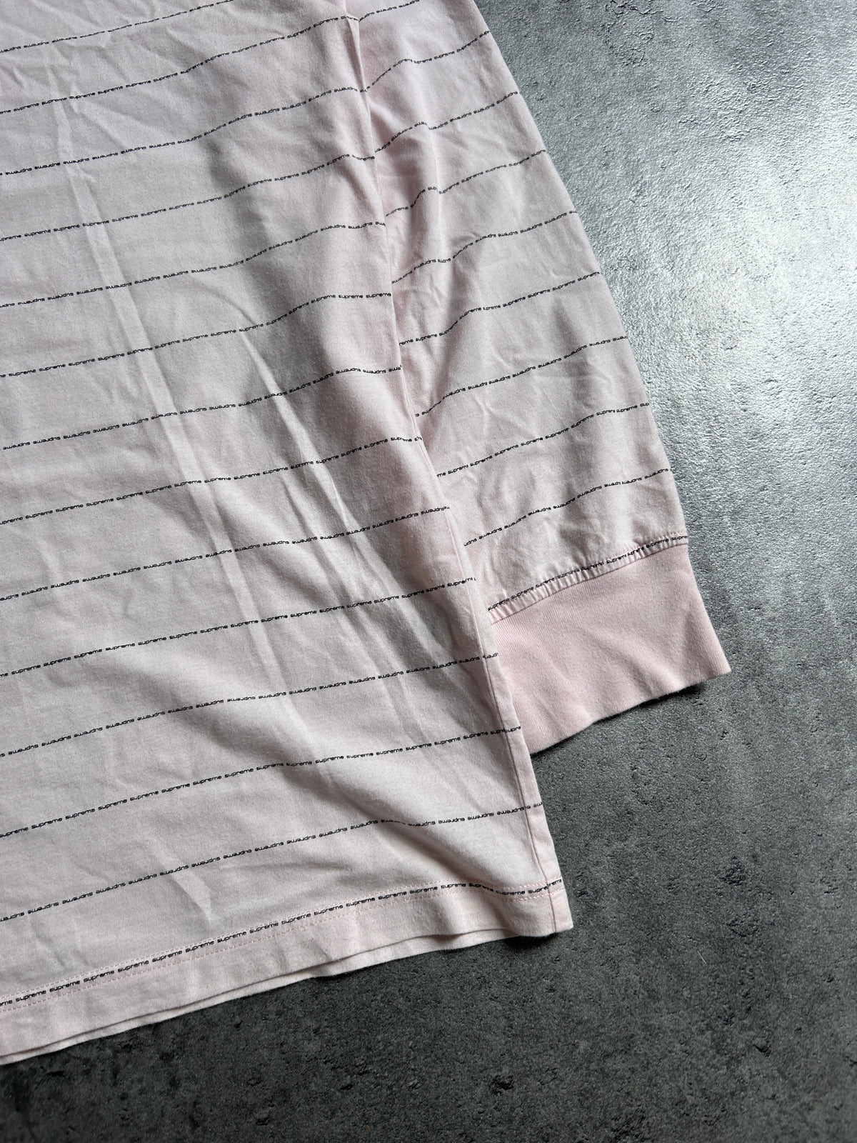 SUPREME LOGO STRIPE LONGSLEEVE “PALE PEACH” (L)
