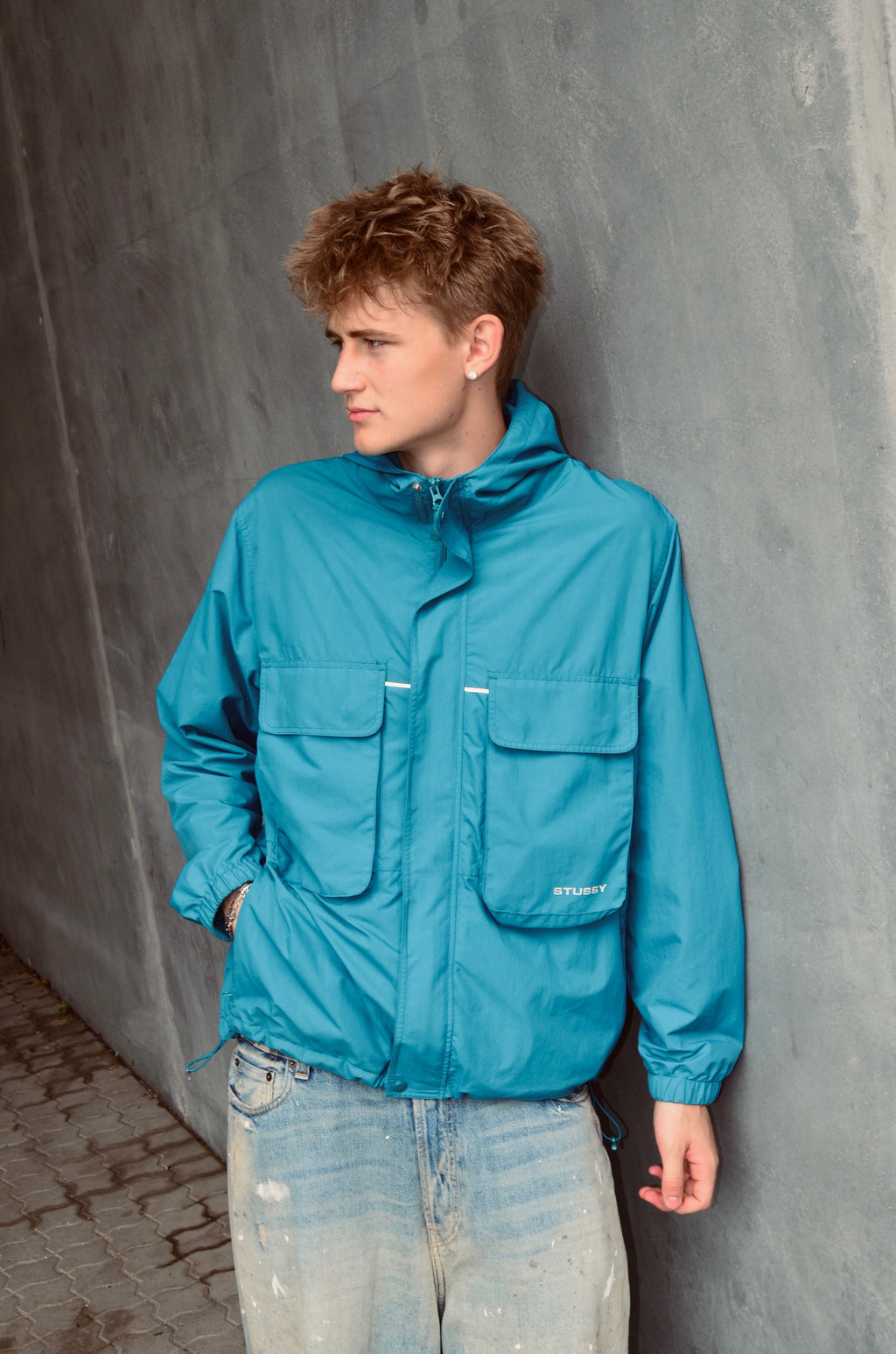 STÜSSY BIG POCKET SHELL JACKET (L)