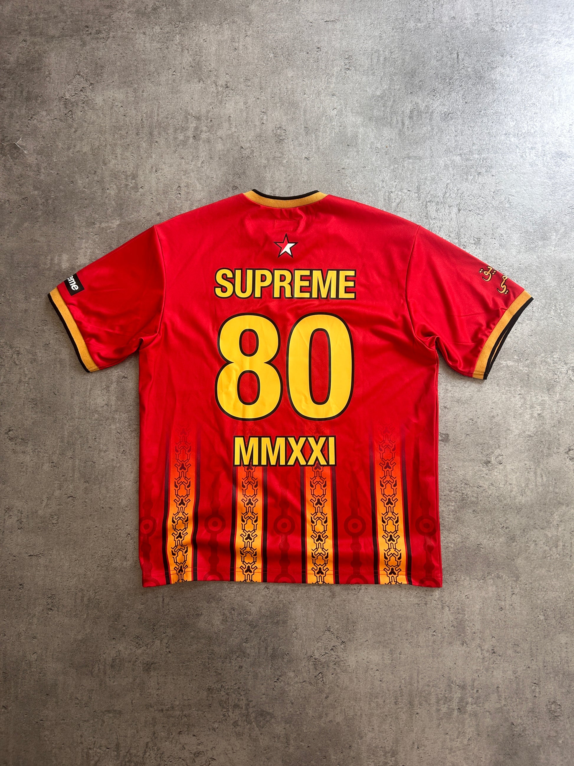 SUPREME ARABIC LOGO SOCCER JERSEY (S/M)