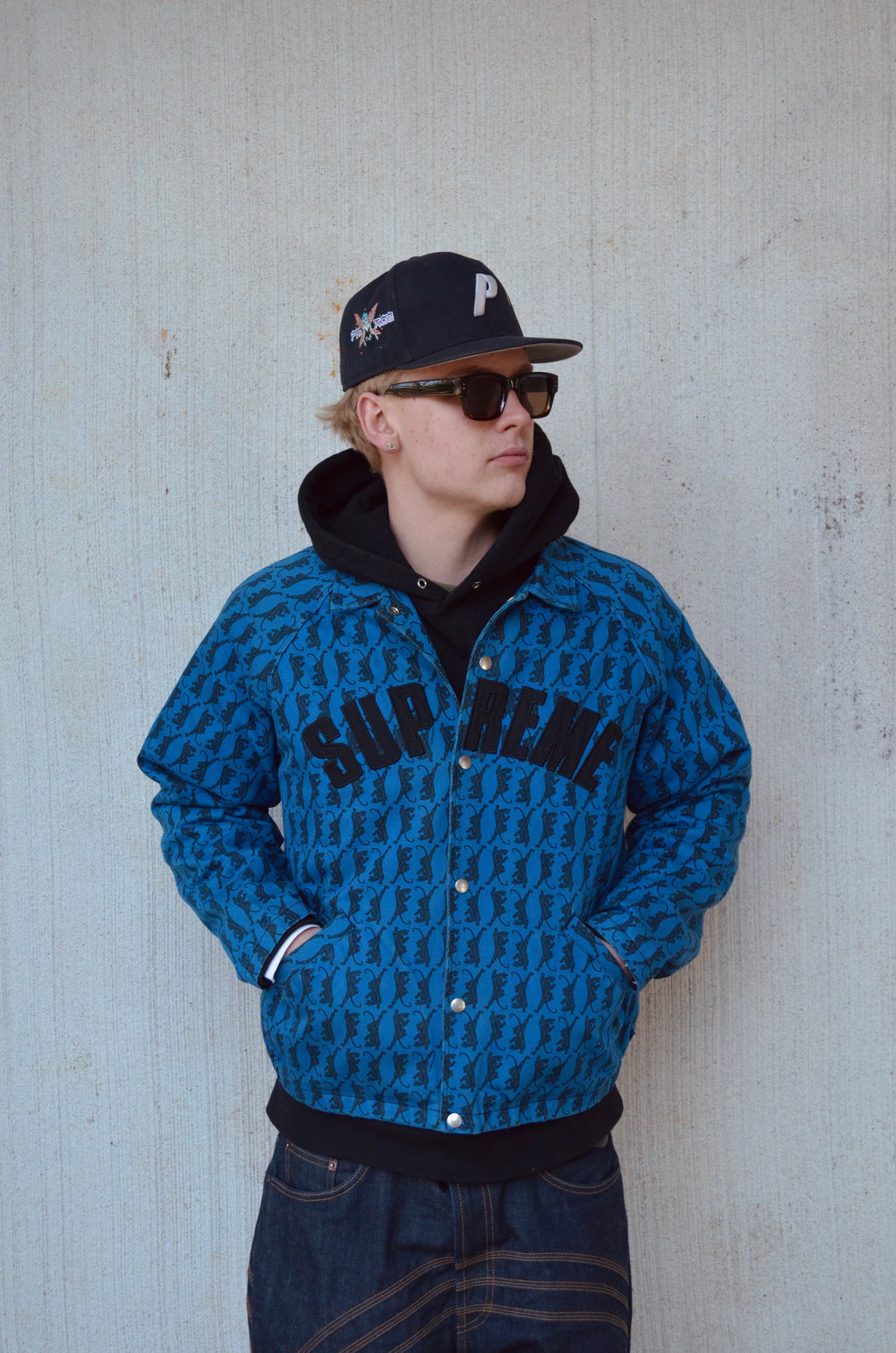 SUPREME TWILL JACKET “PANTHER BLUE” (L)