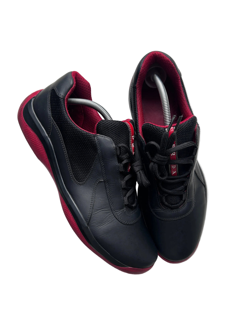 PRADA CUPS OG LEATHER “BLACK/RED” 46EU