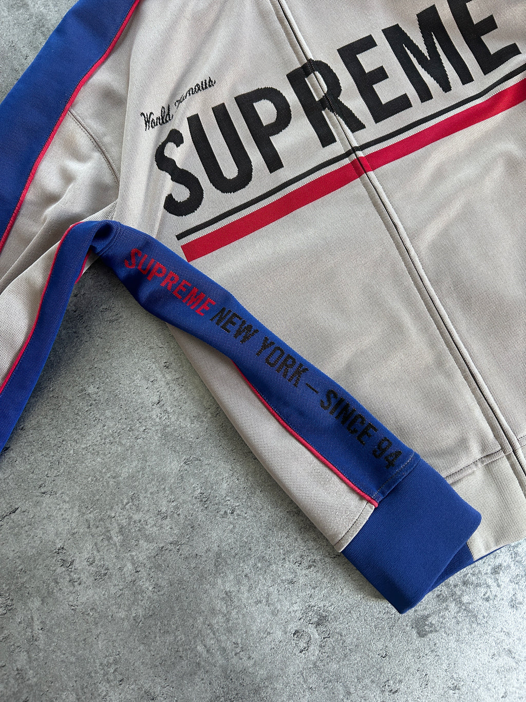 SUPREME PHONE NUMBER TRACK JACKET (L)