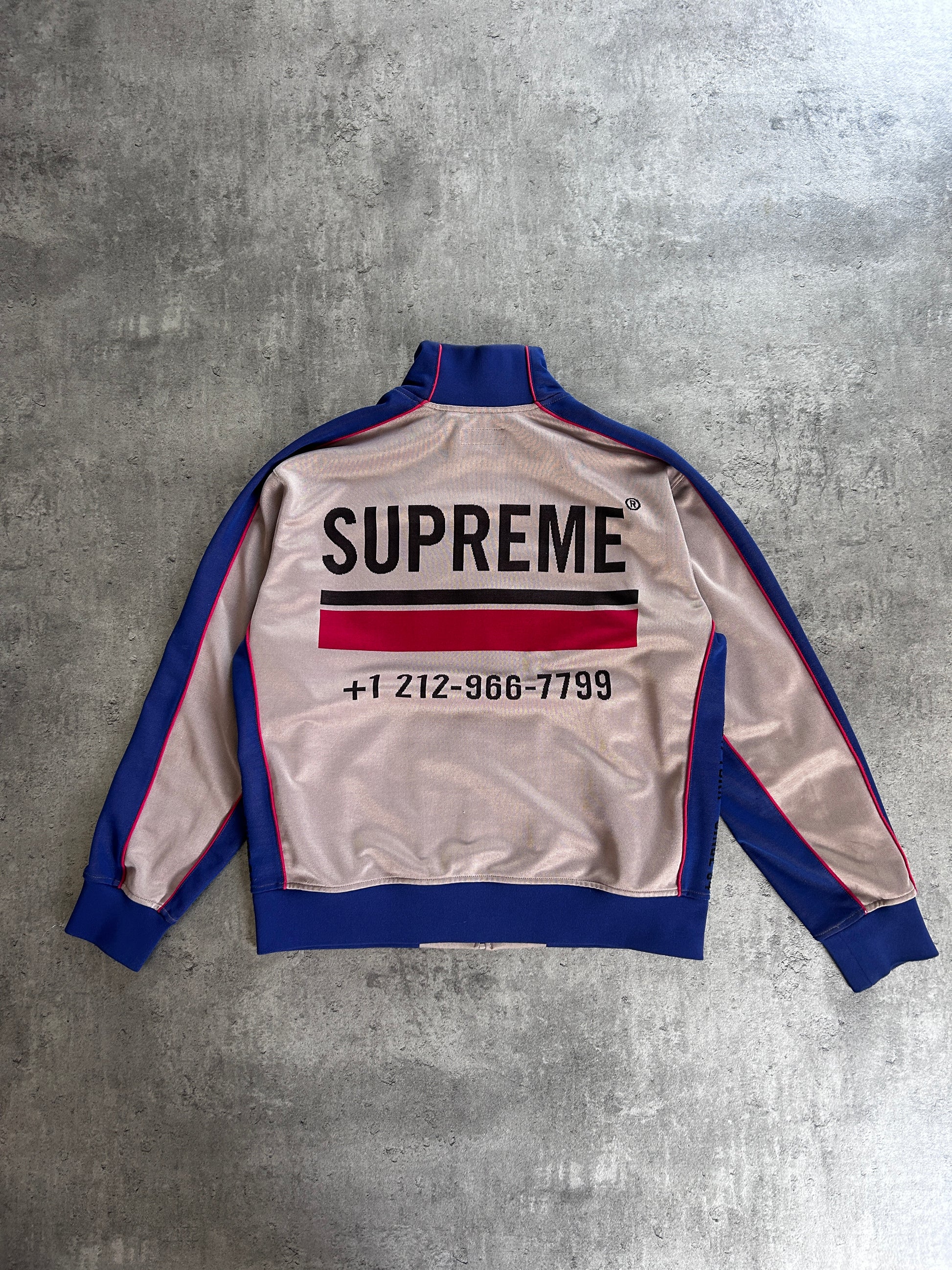 SUPREME PHONE NUMBER TRACK JACKET (L)