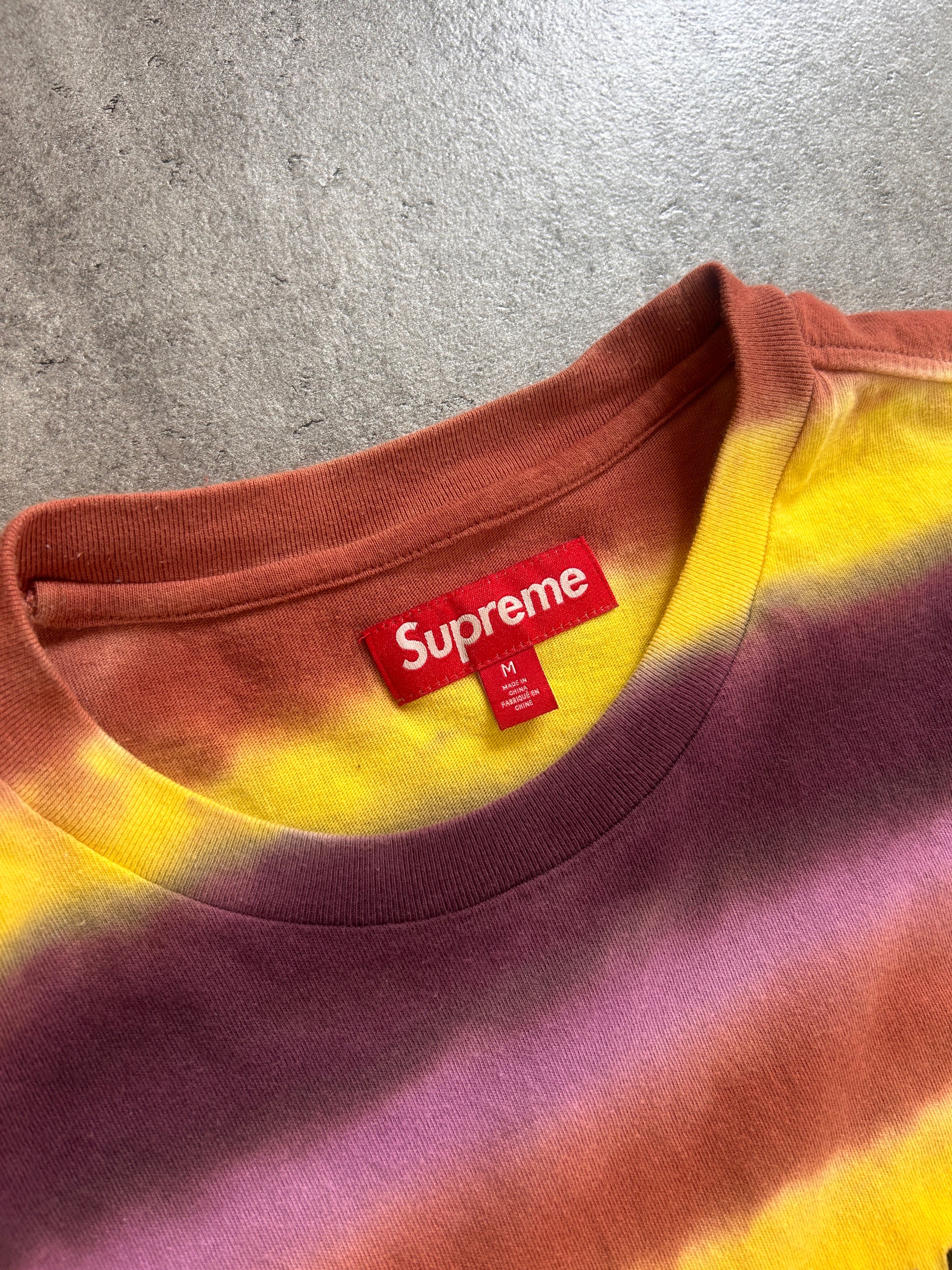 SUPREME DYED STRIPE TEE “MULTICOLOR” (M)