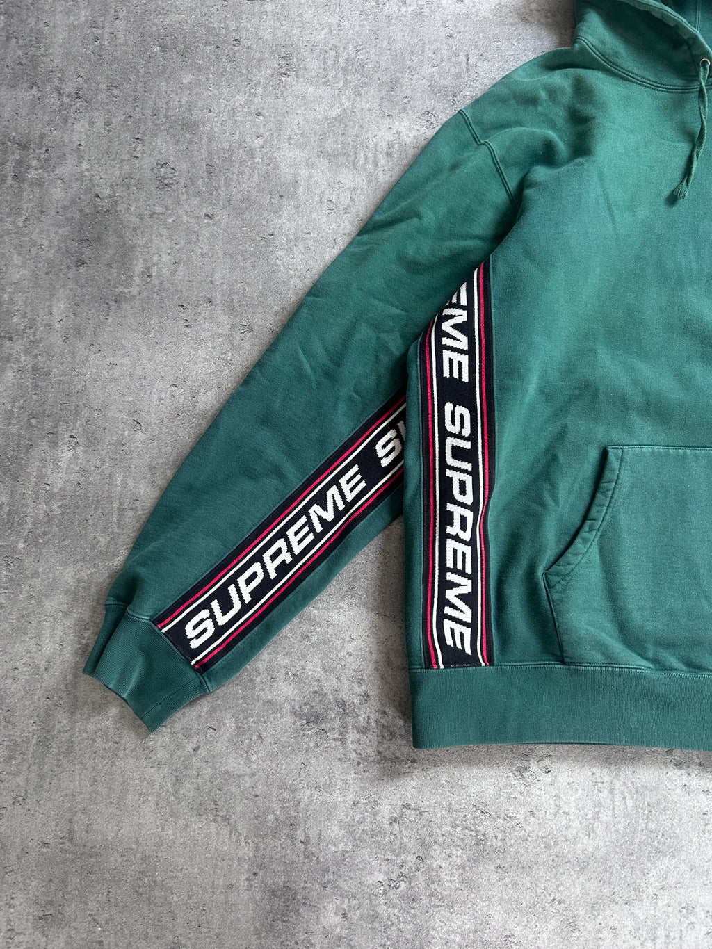 SUPREME TEXT RIB HOODIE FW19 (XL)