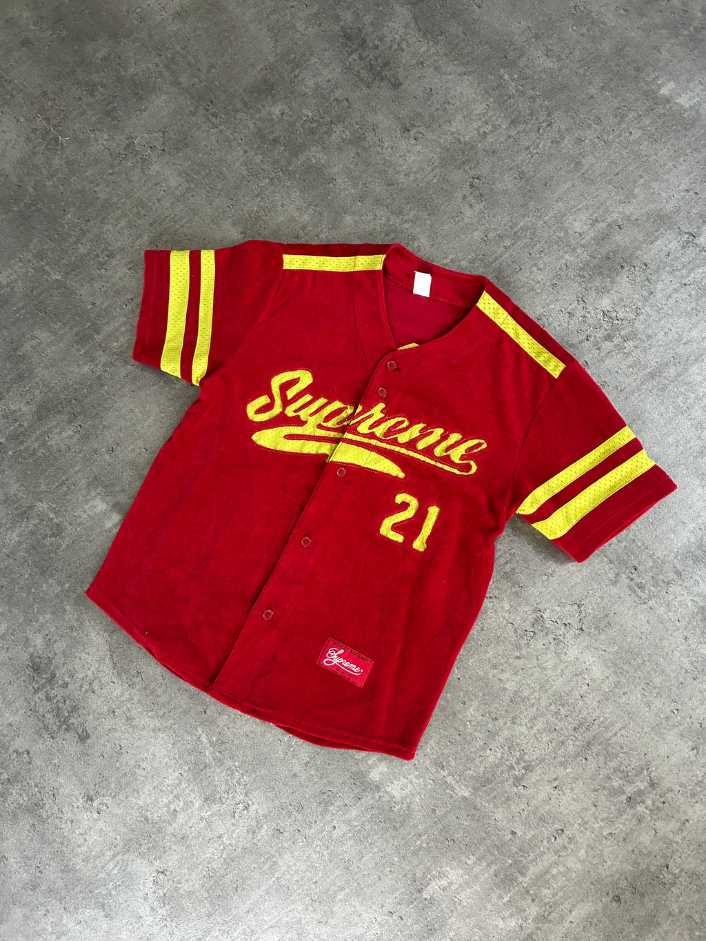 SUPREME VELOUR BASEBALL JERSEY (S)