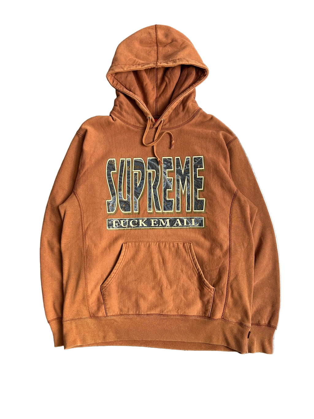 SUPREME FUCK EM ALL PAISLEY HOODIE (M)