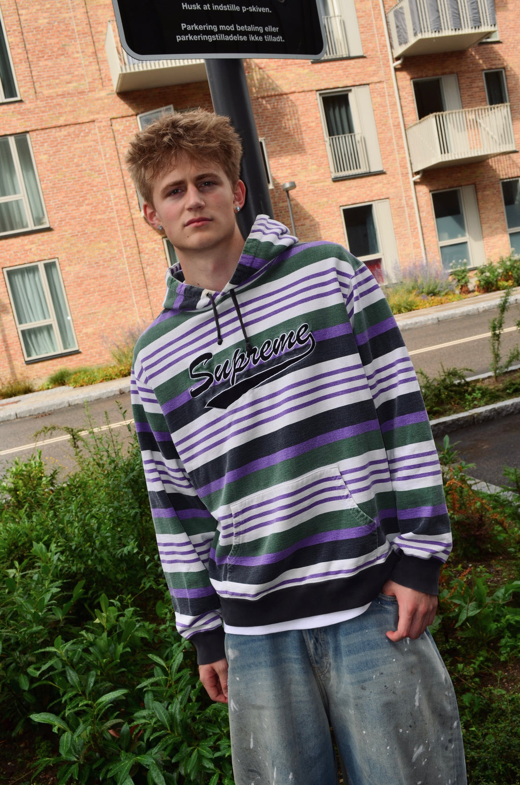 SUPREME STRIPED HOODIE “MULTICOLOR” (XL)