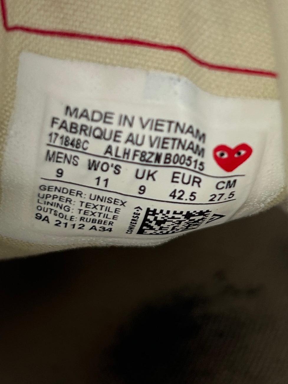 CONVERSE X CDG CHUCK 70 (42,5EU)
