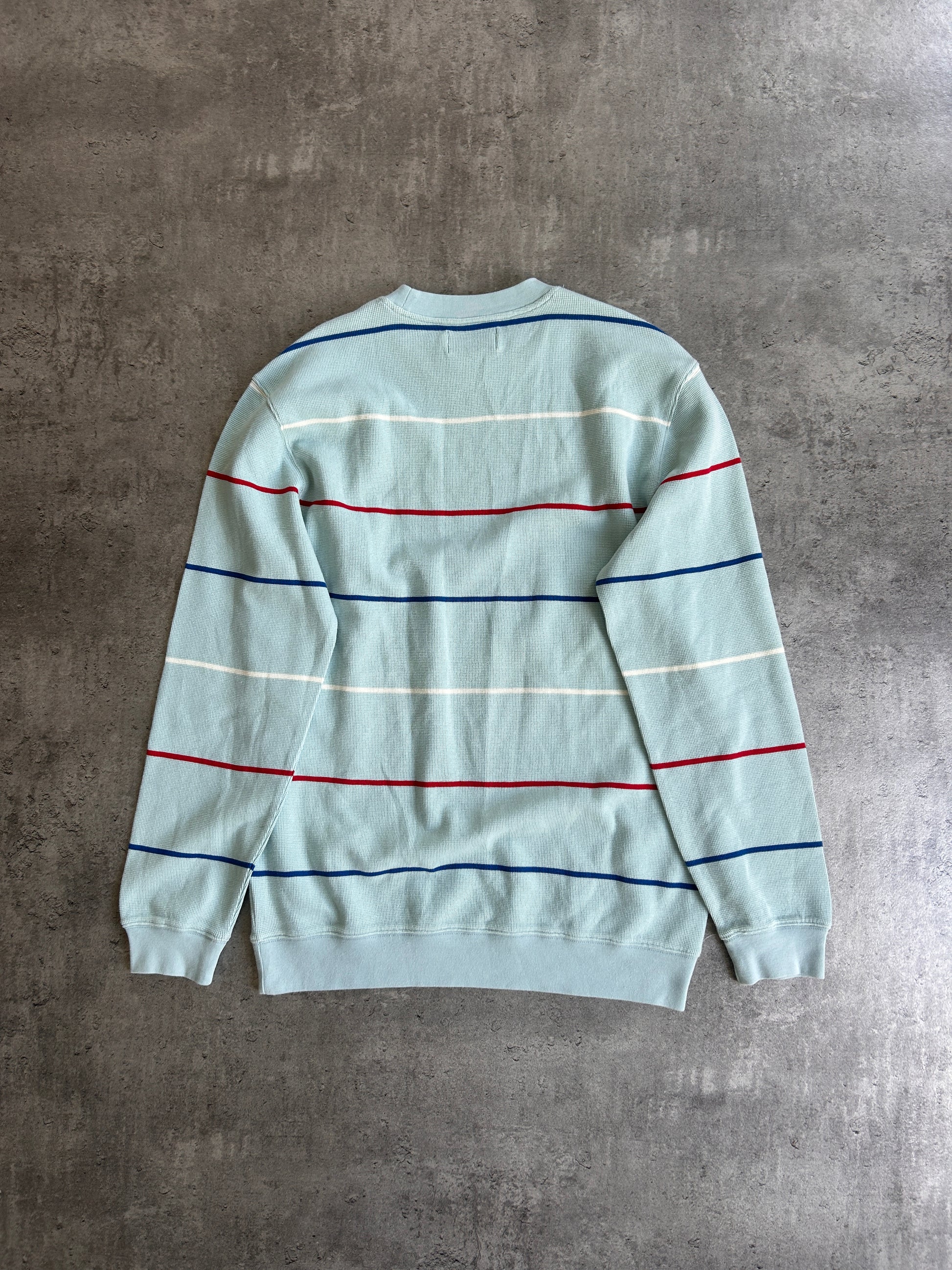 PALACE STRIPE WAFFLE CREWNECK (L)