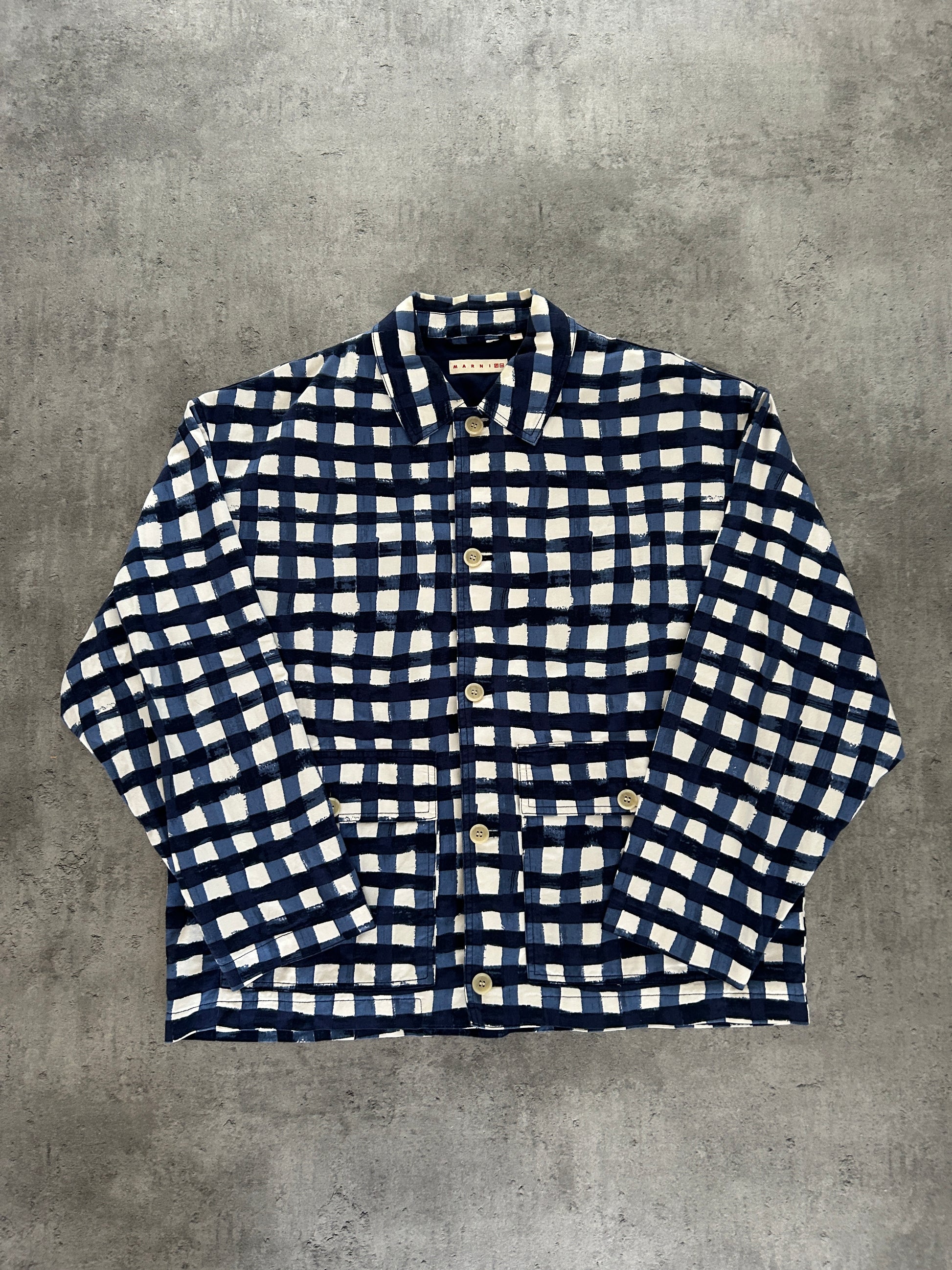 MARNI X UNIQLO JAKKE “BLÅ/HVID” (XL)