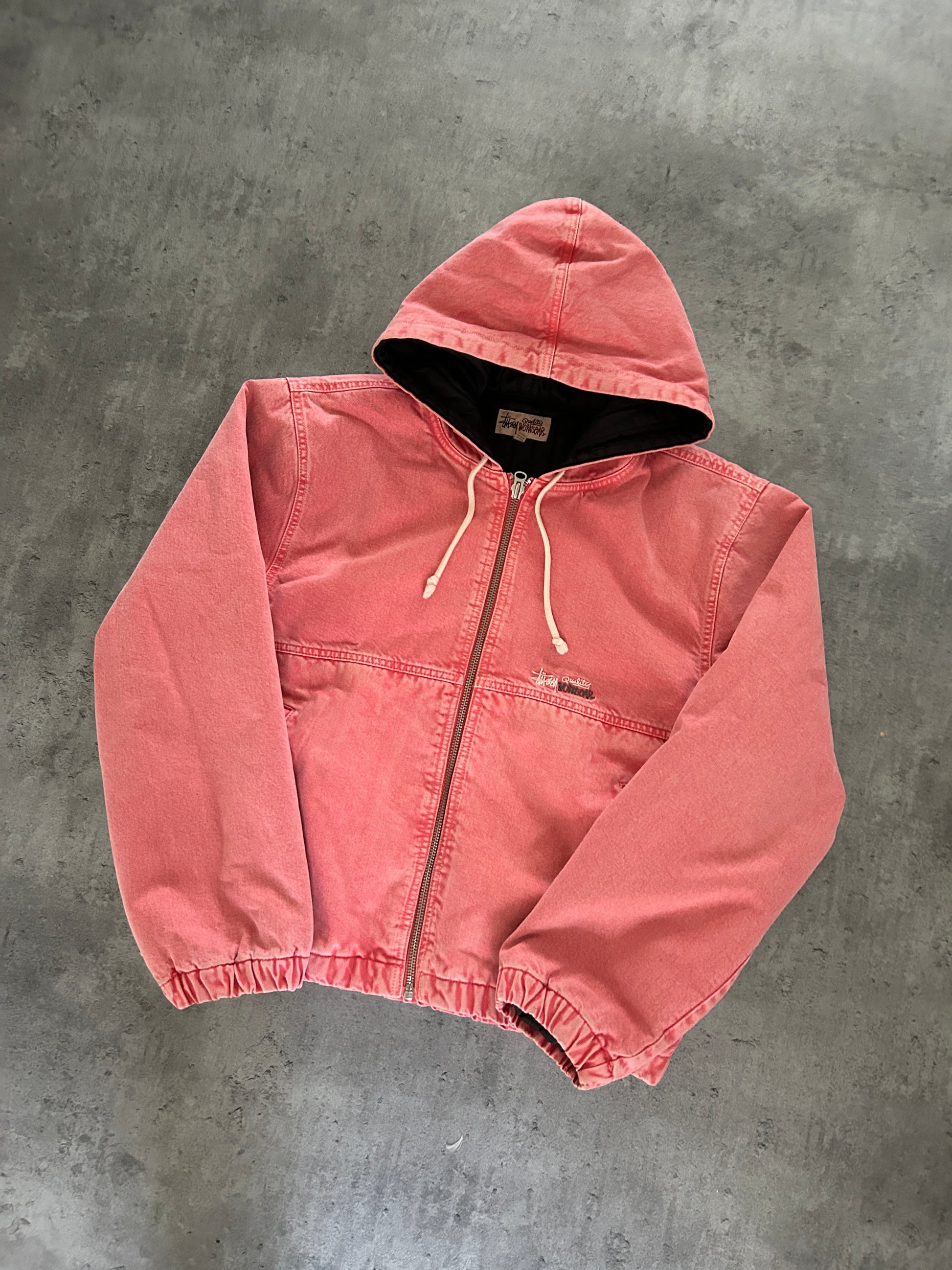 STÜSSY WORKGEAR PINK JAKKE (L)