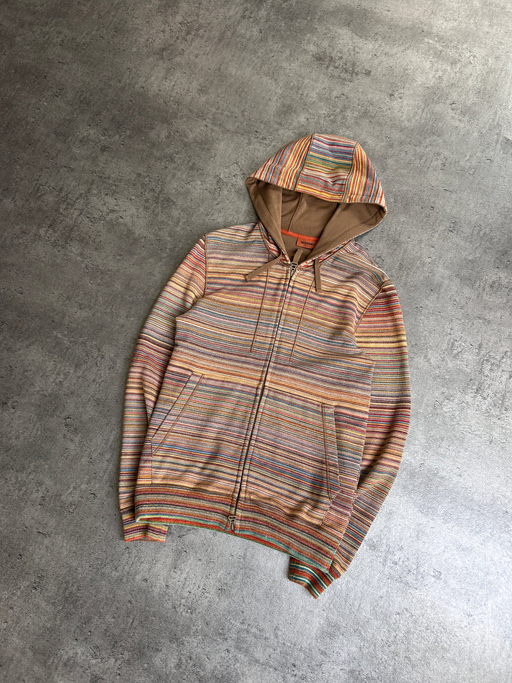MISSONI MULTICOLOR STRIPE ZIP UP (XS)