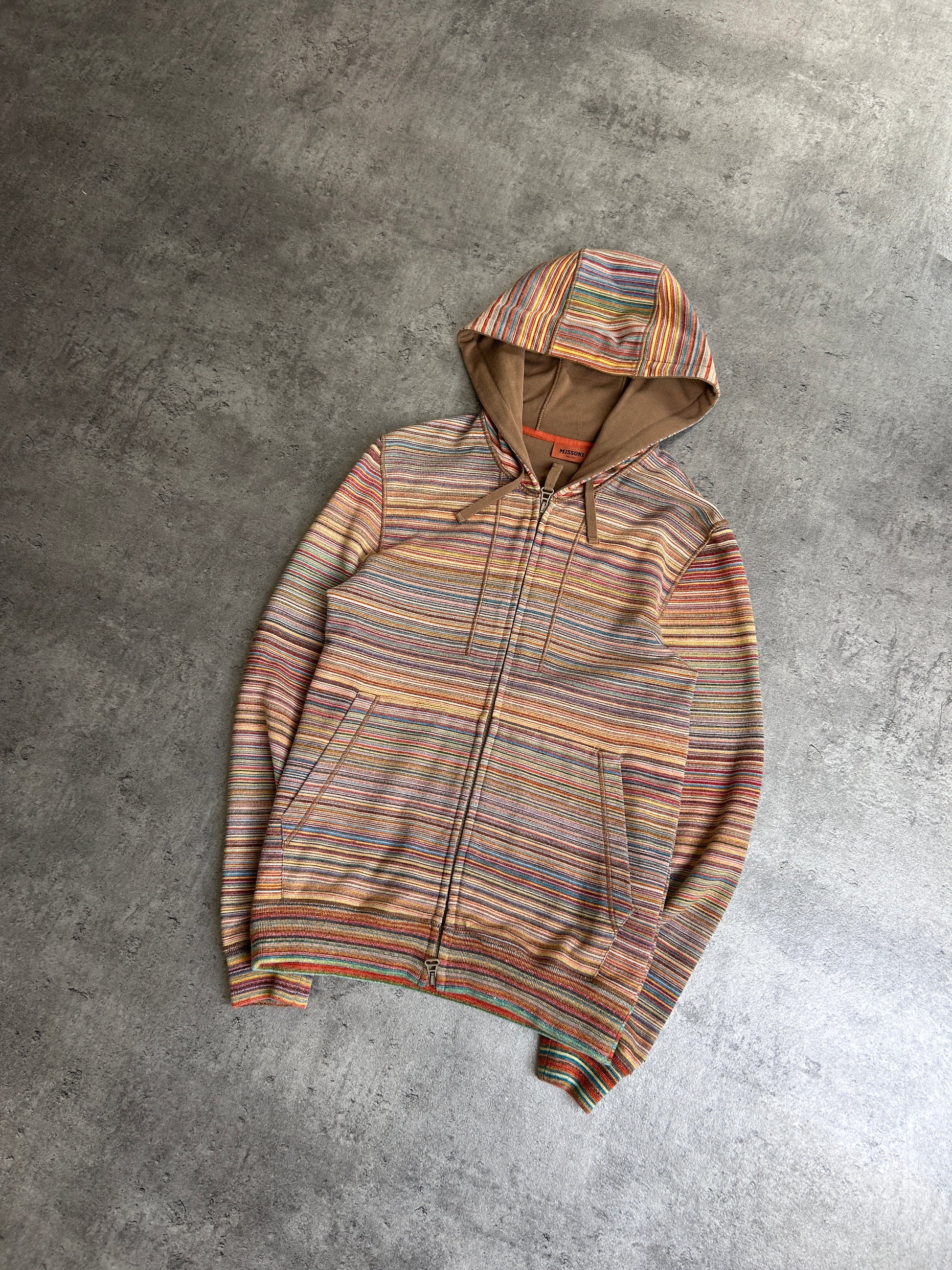 MISSONI MULTICOLOR STRIPE ZIP UP (XS)